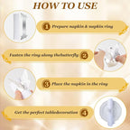 150PCS Butterfly Napkin Rings for Luxury Banquet Style, Reusable Paper Napkin Holders for Wedding Banquet Dinner Table Decor, and Catering Party Services (Silver) (Pack of 2)