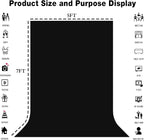 Black Screen Backdrops 5x7ft Solid Color Photo Backdrops for Photoshoot, Photography Background for Meeting Wall, Party, Videos