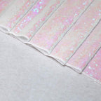White Iridescent Sequin Table Runners 10 Packs 12x72 Inches Glitter Sparkly Table Runner for Birthday Wedding Party Baby Shower Event Decorations