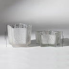 Letine 10pcs Frosted Silver Ribbed Star Candle Cups - Assorted Height Tea Light Candle Holders, Mercury Glass Votives for Wedding, Fall Table Centerpiece& Holiday Decorations (Tall 2.44", Short 1.57")