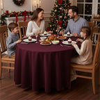 Fitable 8 Pack Round Tablecloths: Stain Resistant Wrinkle Free Circle Table Clothes, Washable Reusable Polyester Table Covers for Wedding Party Birthday Banquet Reception(Burgundy, 120 Inch)