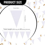 Tatuo 200 Feet Solid Pennant Banners Flags String Triangle Hanging DIY Bunting Flags Party Decorations for Grand Opening Party Banners for Kids Birthday, Shops (White)