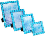 Isaac Jacobs Decorative Sparkling Turquoise Jewel Picture Frame, Photo Display & Home Décor (8x10, Turquoise)