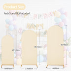 WEERRW Beige Arch Backdrop Cover Ballon Arch Stand Covers Set of 3 Spandex Fitted Round Top Chiara Stretchy Backdrop for Wedding Birthday Party Decoration(6FT, 6.6FT, 7.2FT)