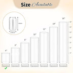 12Pack Glass Cylinder Vases for Centerpieces - 4 Inch Small Flower Vase for Wedding Decorations, Floating Candle Holder Vase Bulk,Glass Hurricane Candle Holders for Table Shelf, Party, Home Decor