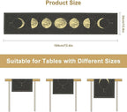 Sun Moon Table Runner, Mysterious Universe Milky Way Interstellar Space Western Traditional Elements able Runner for Party Living Room Home Kitchen Dinner Table Runner 13x120 Inch