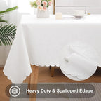 Smiry Square Table Cloth, Waterproof Heavy Duty Vinyl Tablecloths, Wipeable Washable Table Cover for Kitchen and Dining Room (White, 54" X 54")
