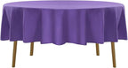 90 inch Round Tablecloth Washable Polyester Table Cloth Decorative Table Cover for Wedding Party Dining Banquet（90 inch,Purple）