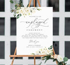 Wedding Welcome Sign, Wildflower Welcome Sign, 12" x 18" (Small), 27" (Medium), 36" (Large), Plastic, Modern, Pole Mount, Weather