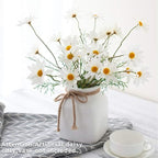 AmyHomie Artificial Flowers,10 pcs Silk Daisy, Artificial Gerber Daisy for Home Decoration, Fake Wildflowers Spring Flowers for Wedding Decoration(Milk White)