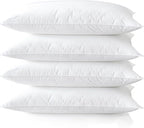 Medium Support Bed Pillows Queen Size Set of 4 Pack for Sleeping 20"x30", Hypoallergenic Skin Friendly Down Alternative Filling for Side Stomach Back Sleeper Machine Washable