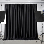 Joydeco Black Backdrop Curtain for Parties, Wrinkle Free Black Backdrop Drapes for Party Home Party, Curtains Backdrop 5ft x 8ft 2 Panels with Rod Pockets