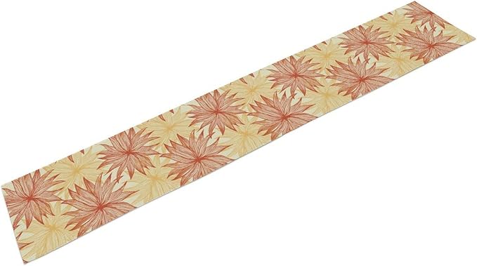 Autumn Chrysanthemum Table Runner, Vintage Modern Geometric Floral Boho Table Runner for Kitchen Dining Bedroom Living Room Table Decor for Indoor Outdoor Home Party, 13x108 Inch