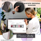 Framed Rose Gold Retirement Decorations Guest Book 12"x16" for Women - Happy Retirement Party Decorations - including Rose Gold Pen & Acrylic Glass - Unique Retired Gift