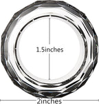 Crystal Napkin Ring Holders - 2 Inch Set of 12, Table Party Wedding Set Christmas Decorations for Dinner