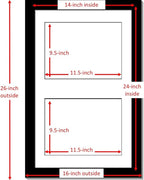 Creative Picture Frames 14X24Bk-W Black Vertical Double Diploma Frame With 2 Opening White Mat, Holds 2-10X12-Inch Documents With Wall Hanger
