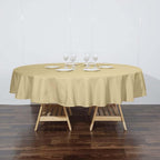 Efavormart Round Tablecloth, 90 Inch Stain & Wrinkle Resistant Washable Table Cloth, Decorative Polyester Fabric Table Cover for Banquet, Wedding, Dining- Champagne