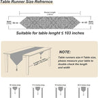 Large Dinner Room Table Runner Jacquard Chenille Luxury Floral Tablecloths Beige (13*120 inch)