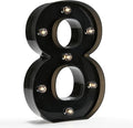 Light Up Black Alphabet Marquee Number Sign LED Marquee Number Lights Sign for Night Light Home Bar Christmas Lamp Birthday Party Wedding Decoration 8