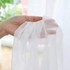Window Ivory Sheer Curtains 60 Inches Width 63 Inches Long 2 Panels Sheer Curtains Clear Curtains Basic Rod Pocket Panel for Home/Living Room/Bedroom/Kids Room