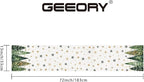 GEEORY Christmas Table Runner 13x72 Inch, Xmas Tees Snowflakes Holiday Decorative Farmhouse Table Decoration for Kitchen Dinning, Indoor Outdoor Dinner Party Decor (Light Green) GT166-72