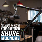 Shure by Gator Deluxe Articulating Desktop Podcasting Mic Boom Arm with Cable Management Channel; (SH-BROADCAST1)