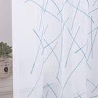 Blue Sheer Curtains 63 Inches, Rod Pocket Voile Drapes for Living room, Bedroom, Modern Embroidery Window Treatments Semi Faux Linen Curtain Panels for Yard, Patio, Parlor, Set of 2, 52"x 63".