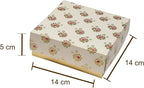 Desi Favors Floral Printed Sweet Boxes for Indian Sweets, Cookies, Goodies, Mithai, Candy, Gift Boxes with Lids Bulk, Handmade Bulk Mithai Box, Favor Boxes for Wedding, 2.95x5.51 Inch (Pack of 4)