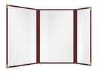 Goodsmart Restaurant Menu Covers – 25 Pack Burgundy 6 Views Trifold, Side-Loading Menu Holders, Vinyl & Plastic Menu Covers, Clear Menu Sleeves, 8.5" x 14" & 4.25" x 14", Café Style with Gold Corners