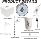 SharkBliss RIP Twenties Party Supplies 240 PCS – Paper Cocktail Napkins Party Cups Water Bottle Labels Toothpick Flags Drinking Straws Gift Tags Forks Plates for Death to My 20s 30th Birthday