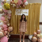 Poise3EHome 6Ft x 8Ft Gold Sequin Backdrop, Glitter Thick Satin Background Drapes, Sparkly Opaque Photography Curtain, Sequence Xmas Thanksgiving Backdrop for Wedding Party Holiday Festival Decor
