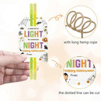 50pcs Halloween Glow Stick Holder Tags, A Little Bit of Light for Halloween Night Tags for Halloween Party Favor and Gift Wrapping Decoration (Light)