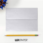 LUXPaper A7 Invitation Envelopes | Peel & Press | 5 1/4" x 7 1/4" | Silver Metallic | 80lb. Text | 50 Qty