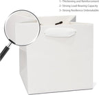 White Paper Gift Bag 12 in Large Paper Gift Box Square Bottom Kraft Paper Bags with Handles for Wedding Baby Shower Birthday Party (White, 12 x 12 x 12 in, 10 CT)