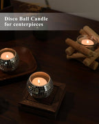 12 Pcs Disco Ball Candle Holder Glass Mirror Candle Holder Disco Ball Decor for Wedding, Party, and Christmas