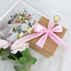 TONIFUL 1 Inch x 100yds Baby Pink Satin Ribbon, Thin Solid Color Satin Ribbon for Gift Wrapping, Crafts, Hair Bows Making, Wedding Party Decoration, Invitation Cards, Floral Bouquets, Christmas