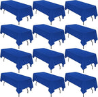 12 Pack Polyester Tablecloth 60 x 126 Inch Royal Blue Tablecloth for 8 Ft Rectangle Tables,Washable Fabric Table Covers Polyester Table Clothes for Wedding Parties Banque