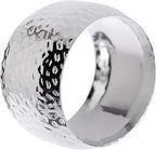 Farmlyn Creek Silver Napkin Rings Set of 12-1.8 in Round Polished Zinc, Bulk Napkin Ring Holders for Cloth & Paper - Table Decor for Weddings & Parties
