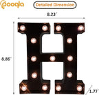 Decorative LED Illuminated Letter Marquee Sign - Alphabet Marquee Letters with Lights For Wedding Birthday Party Christmas Night Light Lamp Home Bar Decoration H, Black