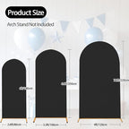 WEERRW Wedding Arch Cover Black Spandex Fitted Set of 3 Balloon Arch Stand Covers Round Top Chiara Stretchy Backdrop for Birthday Party Baby Shower Banquet Decoration (6FT, 6.6FT, 7.2FT)