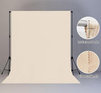 Beige Portrait Backdrop 8x10ft Zoom Meeting Photo Studio Shooting Props