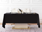 Surmente 2 Pack Black Tablecloth 60 x 102-inch Rectangular Polyester Table Cloth for Weddings, Banquets, or Restaurants