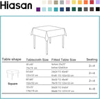 Hiasan Square Tablecloth - Waterproof Washable Polyester Table Cloth for Dining Room Kitchen Party Camping, Beige, 30 x 30 Inch