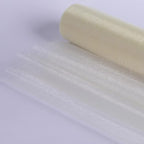 Crystal Organza Fabric Tulle - 16" by 50 Yards Sheer Fabric for Wedding Party Decoration Bridal Shower Tutu Roll Netting Spool Ribbon Wrapping (Ivory)