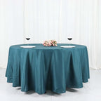 Efavormart Round Tablecloth, 108 Inch Stain & Wrinkle Resistant Washable Table Cloth, Decorative Polyester Fabric Table Cover for Banquet, Wedding, Dining- Peacock Teal Green