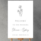Botanical Minimalist Wedding Fine Art Wedding Welcome Signs, Welcome Sign Wedding, Customized Wedding Welcome Sign