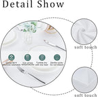 Fitable Square Tablecloth 60x60 inch Tablecloth Stain and Wrinkle Resistant Washable Polyester Table Cloth for Buffet Parties and Camping, White