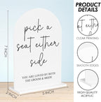 Pick a Seat Not a Side Wedding Sign, Engagement Bridal Shower Decor fo Ceremony Reception Party, Weddings Table White Acrylic Sign