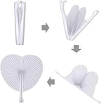 12 Packs Decorative Paper Folding Hand Fans Handheld,Navy Heart Foldable Wedding Fans Chinese and Japanese Fans Bulk for Bridal Guest Church Party Favors Dancing Birthday DIY