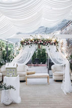 White Tulle Fabric 108" x 10 Yards for Wedding Decoration Pew Bows Christmas Gift Wrapping Ceiling Draping Baby Shower Birthday Party Reception DIY Craft Supplies